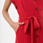 Reese Linen Mix Button Through Midi Shirt Dress - Red