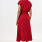 Reese Linen Mix Button Through Midi Shirt Dress - Red