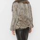 Grey Scalloped Coney Fur Jacket With Fox Fur Collar
