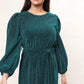 Louche Roza Lurex Jersey V Back Midi Dress - Petrol