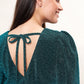 Louche Roza Lurex Jersey V Back Midi Dress - Petrol