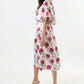 Rosso Loveflower Print Cape Midi Dress