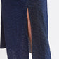 Louche Roza Lurex Jersey V Back Midi Dress - Navy