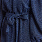 Louche Roza Lurex Jersey V Back Midi Dress - Navy