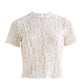 Rufaro Lace Trim Short Sleeve Blouse - Off White