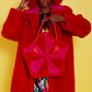 Red Bamboo Faux Fur Star Tote Bag