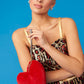 Red Faux Fur Love Heart Micro Bag