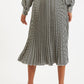 Louche Sabina Diamonds Forever Print Pleated Midi Skirt