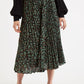 Sabina Fleur Vert Print Pleated Midi Skirt
