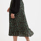 Sabina Fleur Vert Print Pleated Midi Skirt