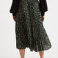 Sabina Fleur Vert Print Pleated Midi Skirt