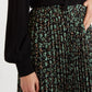 Sabina Fleur Vert Print Pleated Midi Skirt