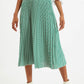 Sabina Green Diamonds Forever Print Pleated Midi Skirt