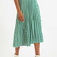 Sabina Green Diamonds Forever Print Pleated Midi Skirt