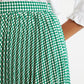 Sabina Green Diamonds Forever Print Pleated Midi Skirt