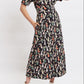 Louche Sakani Flower Girl Print Short Sleeve Midi Dress