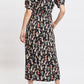 Louche Sakani Flower Girl Print Short Sleeve Midi Dress