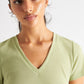 Sam Waffle Knit V-Neck Mini Dress - Pistachio
