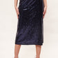 Louche Saro Sequin Midi Skirt - Navy
