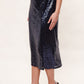 Louche Saro Sequin Midi Skirt - Navy