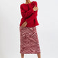 Saro Zebra Pop Print Bias Midi Skirt - Pink