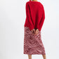 Saro Zebra Pop Print Bias Midi Skirt - Pink