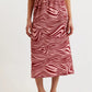 Saro Zebra Pop Print Bias Midi Skirt - Pink