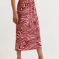 Saro Zebra Pop Print Bias Midi Skirt - Pink