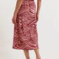 Saro Zebra Pop Print Bias Midi Skirt - Pink