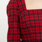 Sassa Winter Gingham Tiered Mini Dress in Red and Black