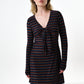 Sidney Sparkle Stripe Fit & Flare Mini Dress - Gold