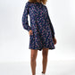 Sola Naïve Posy Print Long Sleeve Mini Dress - Navy