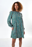 Sola Naïve Posy Print Long Sleeve Mini Dress - Teal