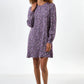 Sola Naïve Posy Print Long Sleeve Mini Dress - Violet