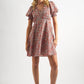 Solyne Strawberry Fields Print Frill V-Neck Mini Dress