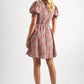Solyne Strawberry Fields Print Frill V-Neck Mini Dress