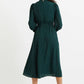 Louche Sorrel Micro Dot Long Sleeve Midi Dress in Green