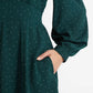 Louche Sorrel Micro Dot Long Sleeve Midi Dress in Green