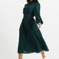 Louche Sorrel Micro Dot Long Sleeve Midi Dress in Green