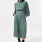 Sorrel Flower Tile Print Midi Dress