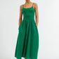 Soumia Jersey Bodice And Recycled Cotton Skirt Midaxi Dress - Green