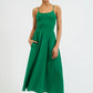 Soumia Jersey Bodice And Recycled Cotton Skirt Midaxi Dress - Green