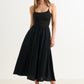 Soumia Jersey Bodice And Recycled Cotton Skirt Midaxi Dress - Black