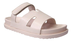 Ladies slider sandals Black, white, beige