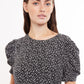 Louche Stasia Night Flower Print Statement Sleeve Midi Dress