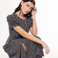 Louche Stasia Night Flower Print Statement Sleeve Midi Dress