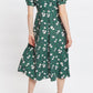 Louche Stasia Roaring Daisy Print V Back Puff Sleeve Midi Dress - Green