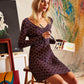 Jona Retro Dots Print Long Sleeve Mini Dress