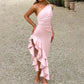 Elegant Slim Sloping Backless Dress
