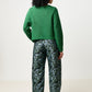 Sutton Blossom Jacquard Barrel Trouser - Black
